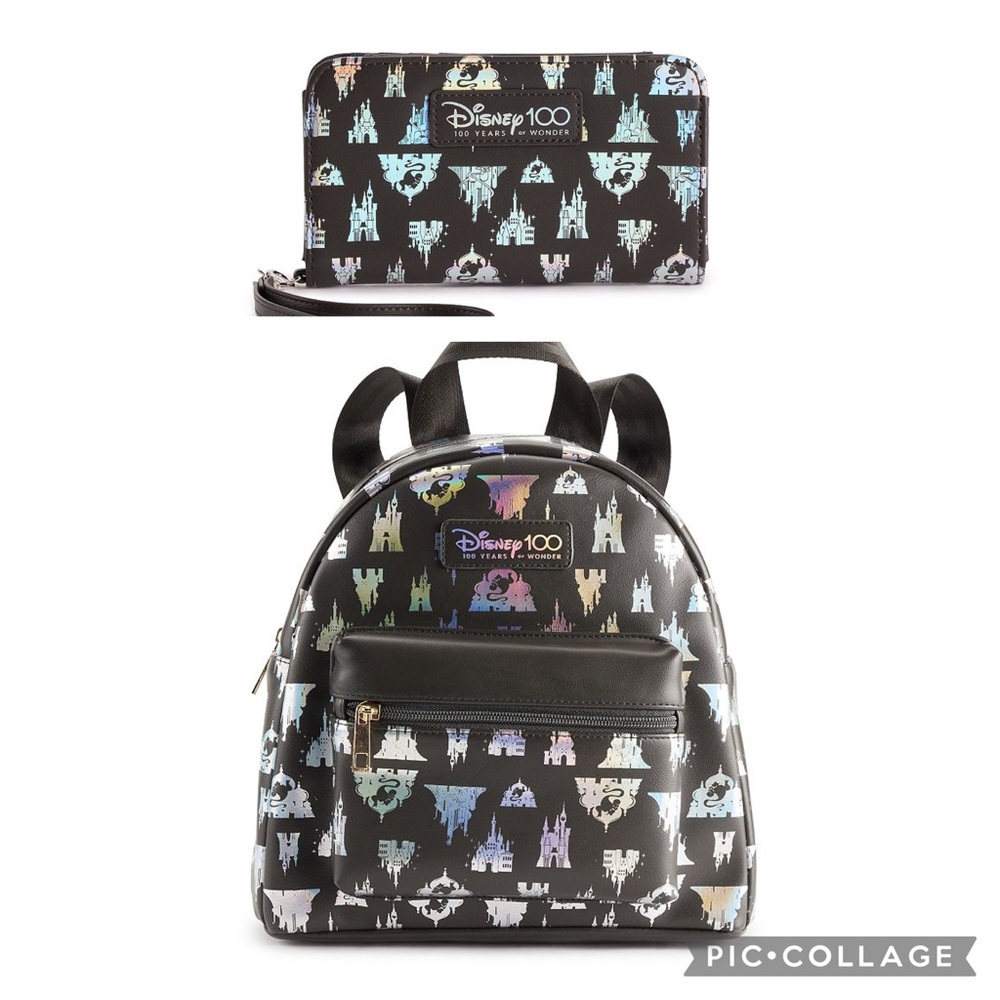NWT Disney 100 Castles mini backpack & tech wristlet